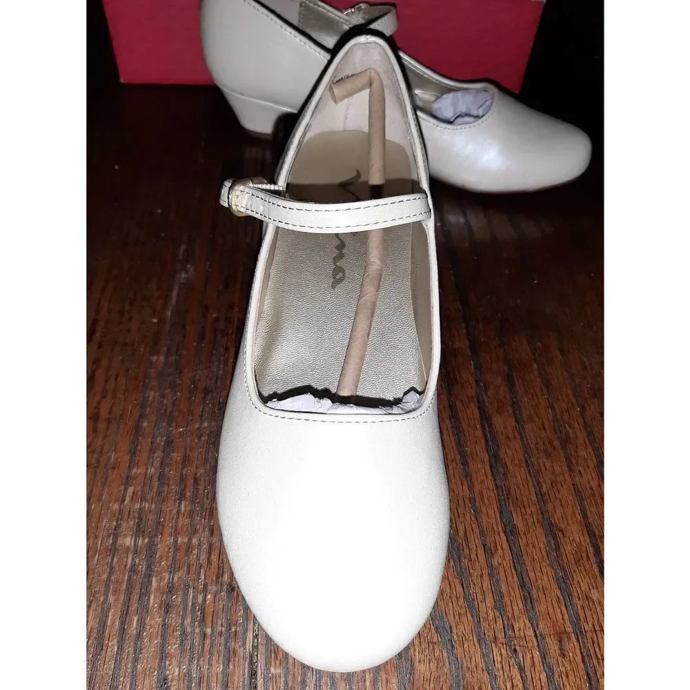 New Girl's Size 1.5M Bone Pearl Nina Seeley Dress Shoes